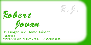 robert jovan business card